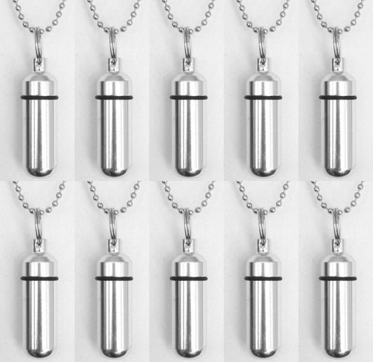 Set of TEN Classic Silver Cremation Urn Necklace Keepsakes, Urn Jewelry, Ashes Necklace, Pet Urn, Child Urn, Memorial Keepsake, Personalized