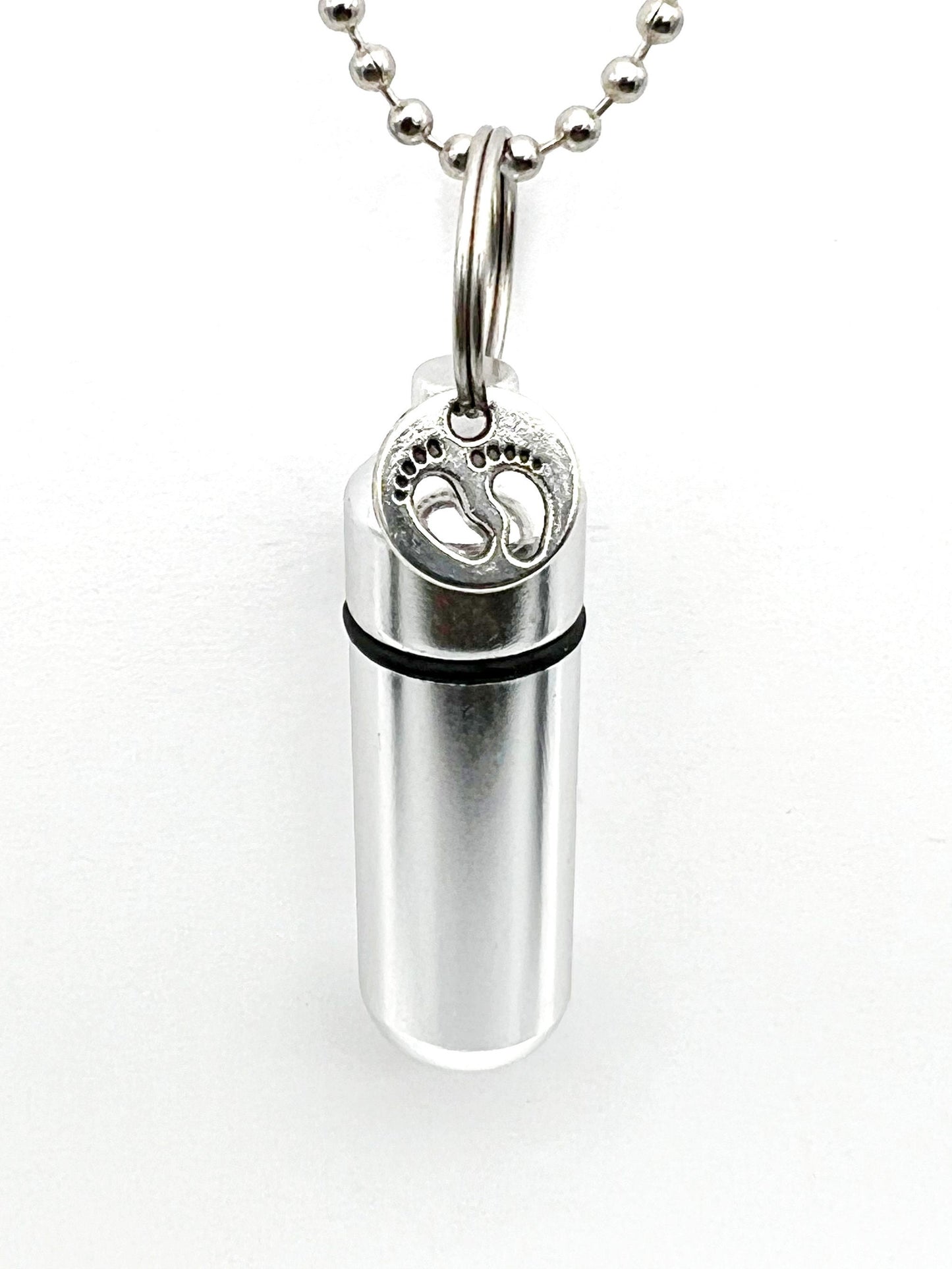 Set of FIVE "Baby Footprints" Cremation Urn Necklaces - Remembrance Keepsake, Memorial Jewelry, Child Loss, Baby Loss, Urn For Human Ashes