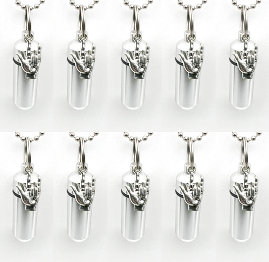 Set Of TEN - I LOVE YOU (Sign Language) Cremation Urns on  Ball Chain Necklaces - Memorial Jewelry, Cremation Jewelry, Personalized Urn