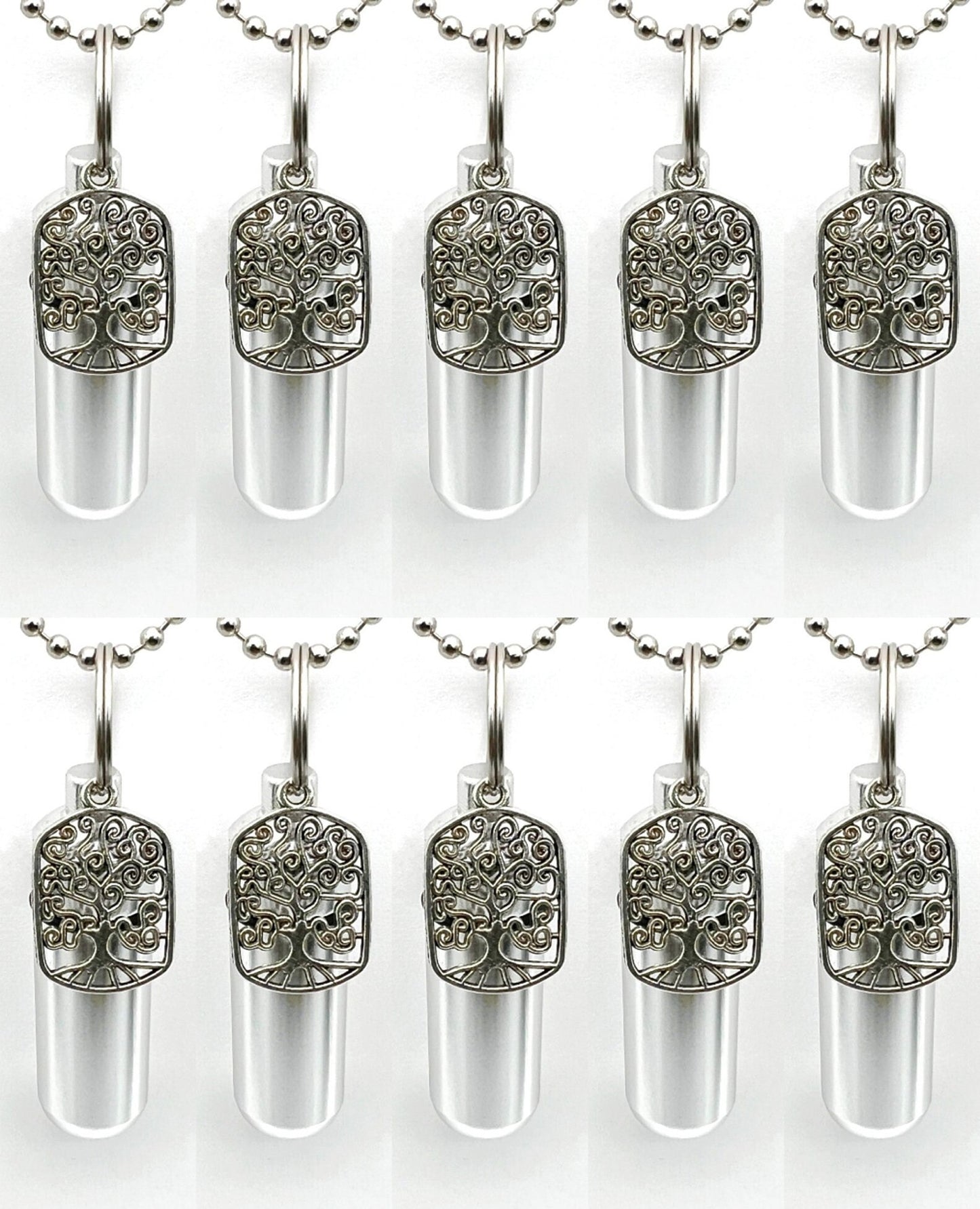 Set of TEN Cremation Urn Necklaces with "Artisan Tree Of Life"  Memorial Jewelry, Cremation Jewelry, Personalized Urn, Bereavement Gift