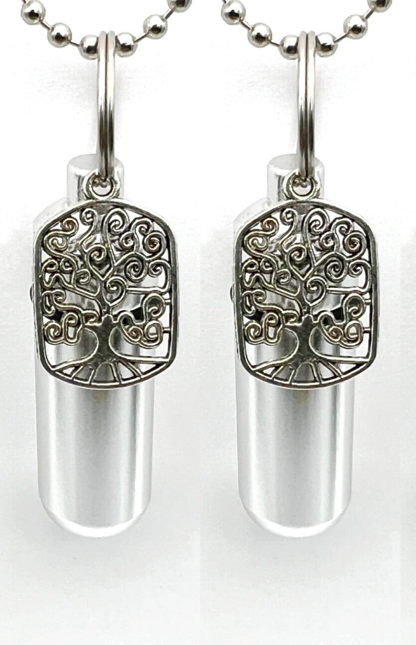 Set of Two CREMATION URN NECKLACES with "Artisan Tree Of Life" - Mourning Jewelry, Memorial Necklace, Ashes Keepsake, Personalized Gift