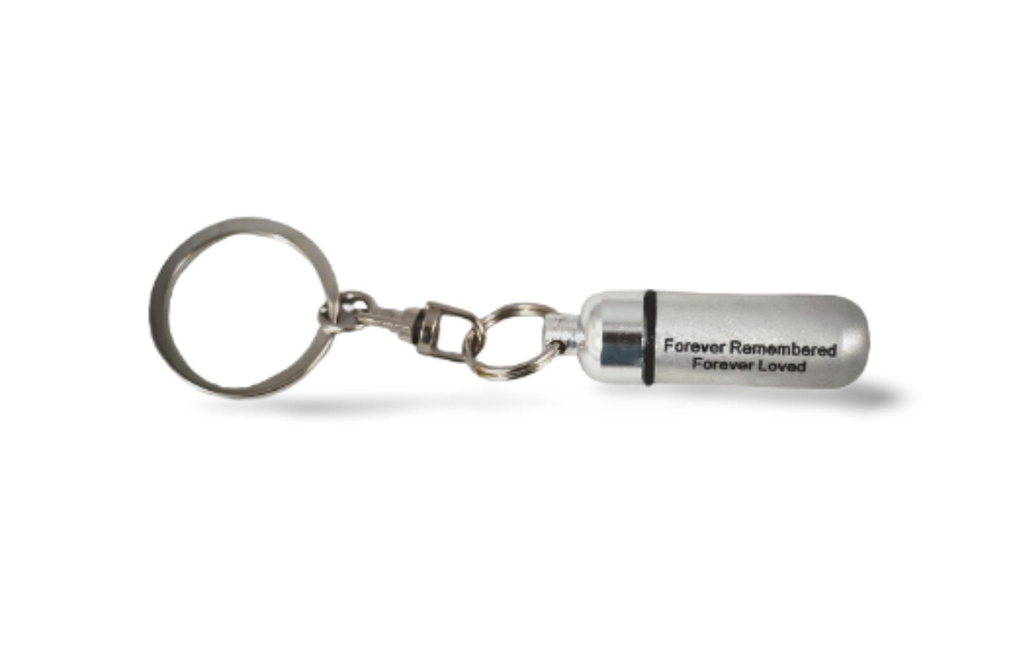 THREE Engraved "Forever Remembered Forever Loved" Brushed Silver CREMATION URNS On Steel Keychains, Memorial Jewelry, Urn Jewelry, Pet Urn