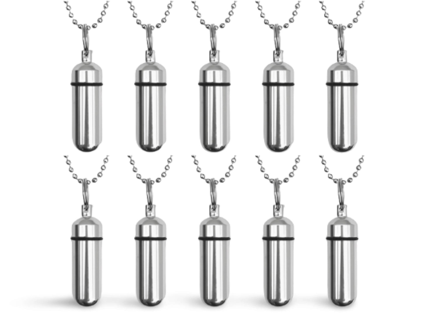 Set of TEN Classic Polished Silver Cremation Urn Necklaces - Memorial Jewelry, Keepsake Urn, Ashes Necklace, Urn for Human Ashes, Pet Urn