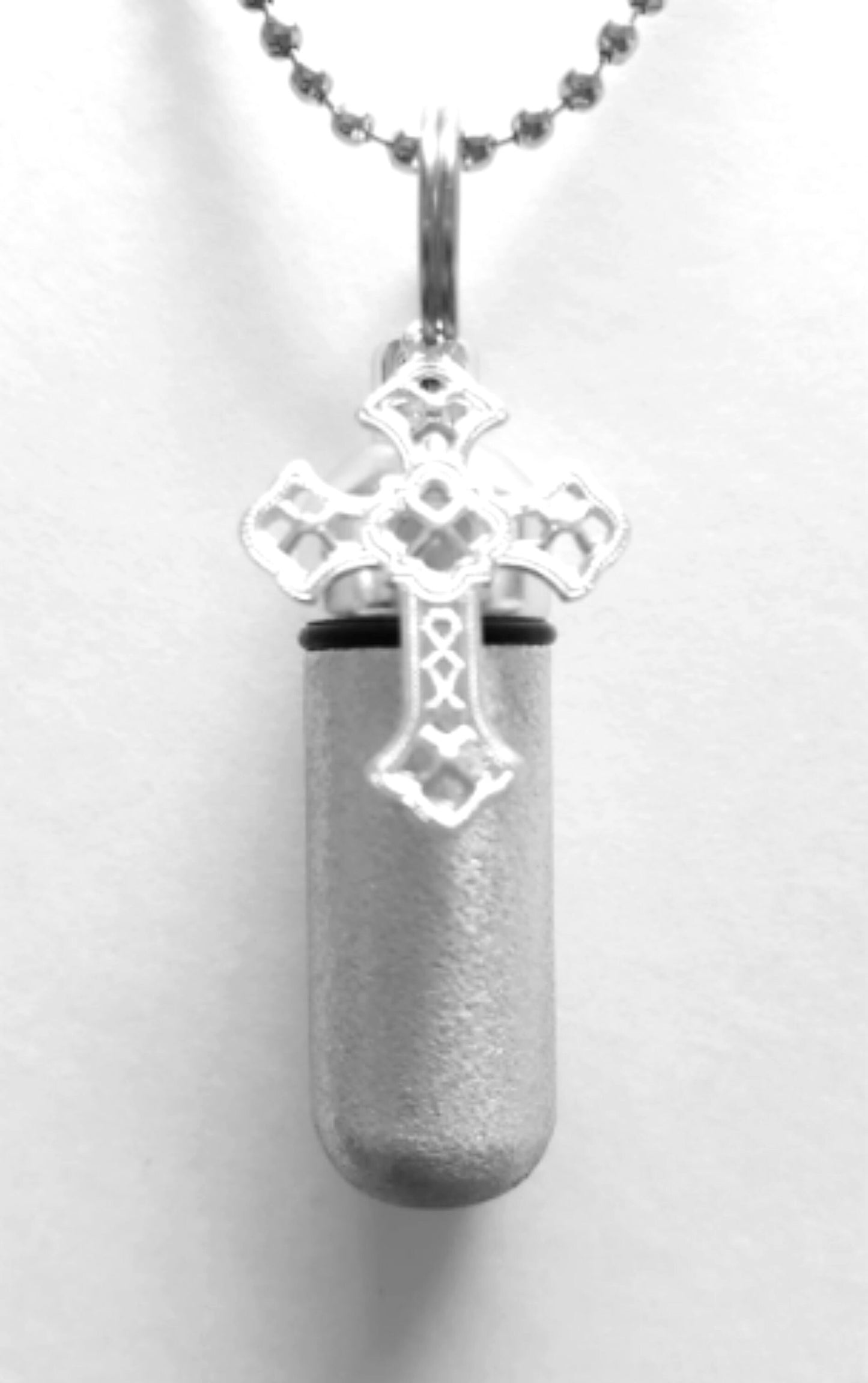 Set of TEN Brushed Silver Filigree Cross CREMATION URN Necklaces -  Memorial Jewelry, Cremation Jewelry, Personalized Urn, Mourning Jewelry