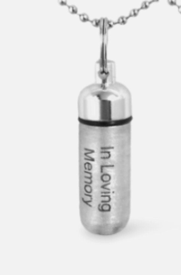 Set of 15 ENGRAVED Brushed Silver Cremation Urn Necklaces "In Loving Memory" Memorial Jewelry, Ash Necklace, Urn For Human Ashes, Pet Ashes