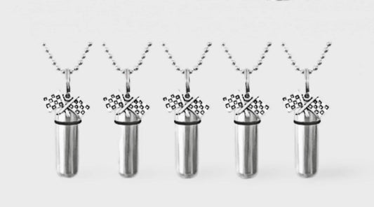 Set of Five  Racing Flag Cremation Urns on 24" Steel Ball Chain Necklaces - Memorial Keepsake, Urn Necklace, Ashes Jewelry, Pet Urn