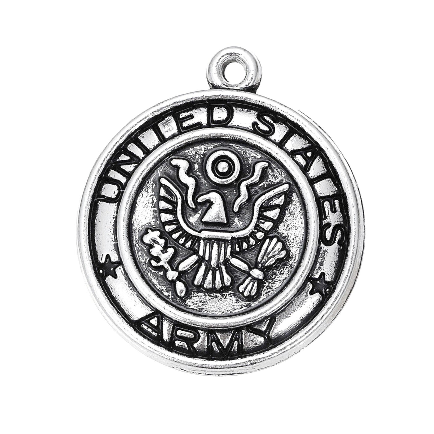 Set of FIVE Cremation Urns on Swivel Steel Keychains with ARMY MEDALLION - Memorial Jewelry, Military Keepsake, Personalized Urn