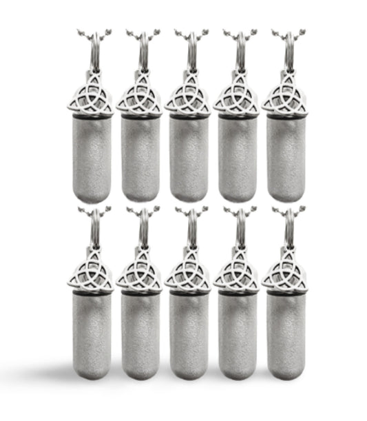 Set of 10 Brushed Silver CREMATION URN Necklaces with INFINITY Charm - Ashes Necklace, Memorial Jewelry, Urn For Ashes, Mourning Jewelry