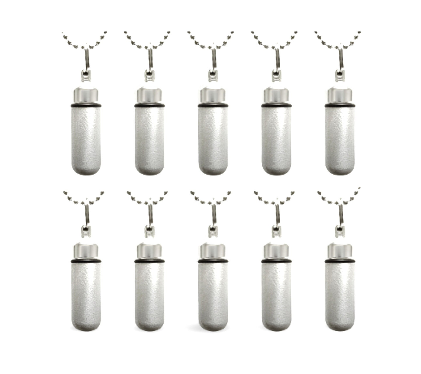 Classic Set of TEN Brushed "Two-Tone" Silver CREMATION URN Necklace Keepsakes - Mourning Jewelry, Keepsake Urn, Pet Urn, Child Urn
