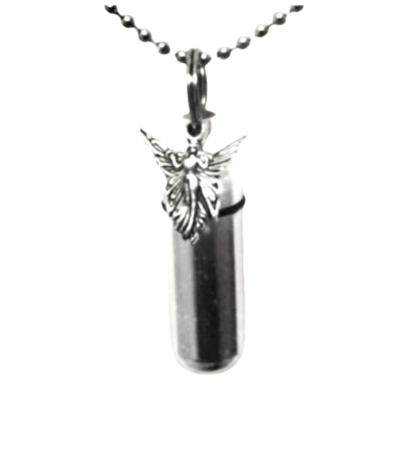 Silver Fairy Angel CREMATION URN on 24" Necklace - Memorial Keepsake, Ashes Jewelry, Urn Keepsake, Child Urn. Pet Urn, Personalized Urn