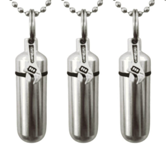 Set Of Three Silver CREMATION URN Necklaces with Wrench/Tool - Mourning Jewelry, Keepsake Urn, Ashes Necklace, Pet Urn, Personalized Urn
