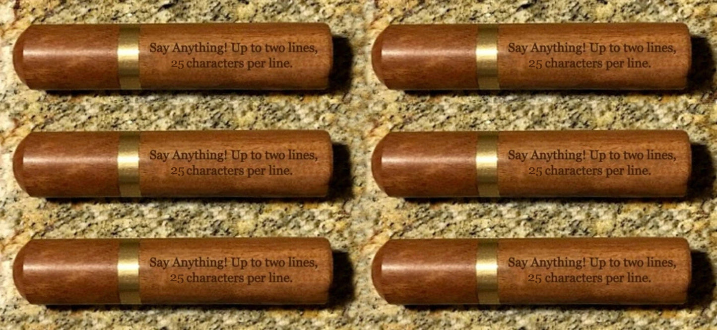 Set of Six PERSONALIZED Rosewood Cremation Urns / Scattering Tubes - Fits Pocket/Purse, Perfect for Travel, TSA Compliant, Custom Engraved