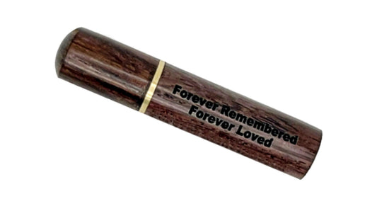 Forever Remembered Forever Loved - Natural Walnut Cremation Urn/Scattering Tube, Fits in Pocket/Purse, Perfect for Travel, TSA Compliant