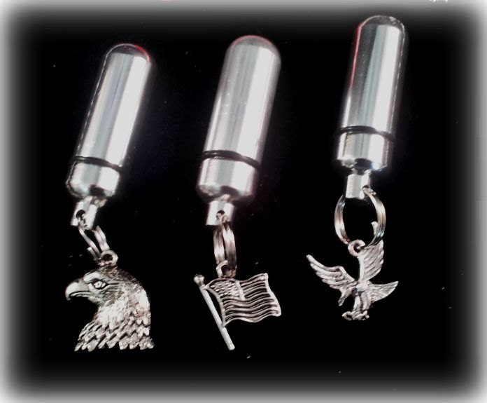 Patriotic TRIO Special Set - 3 Cremation Urns in Velvet Pouches with Fill Kit - Memorial Keepsake, Ashes Keepsake, Personalized Urns